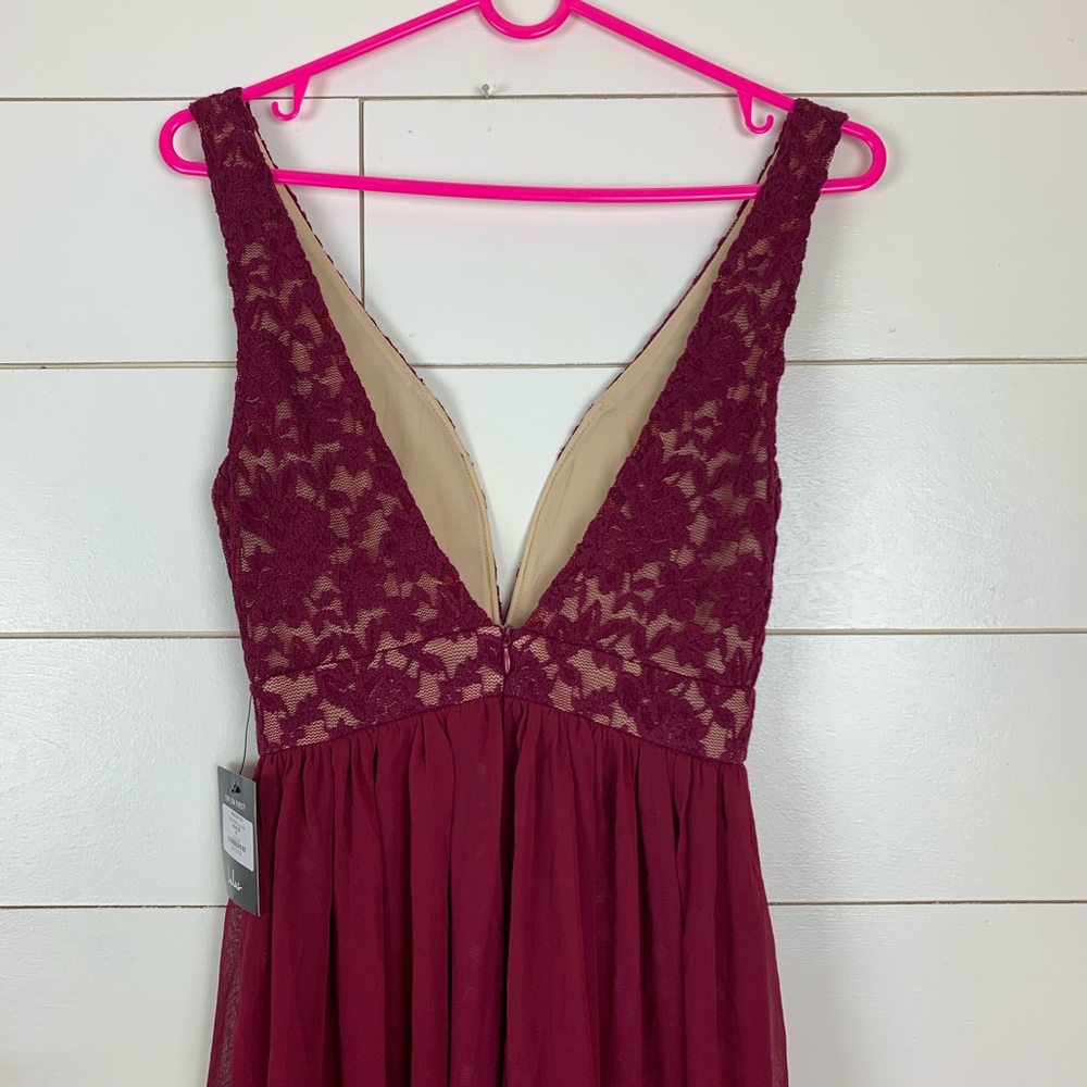 New Lulus Red Lace Maxi Dress Make Way For Wonderful Wedding Engagement Bridal - Picture 5 of 8